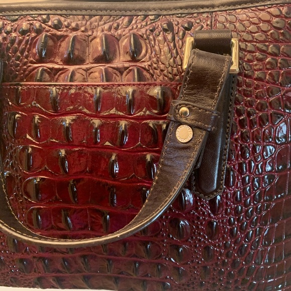 BRAHMIN handbag, burgundy leather and mohair! 👜 - Picture 5 of 7